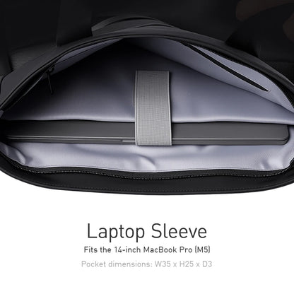 MARK RYDEN "Smooth Brief" Laptop Tote Bag Water Resistant Oxford Dual Side Pocket Business Handbag With Detachable Strap