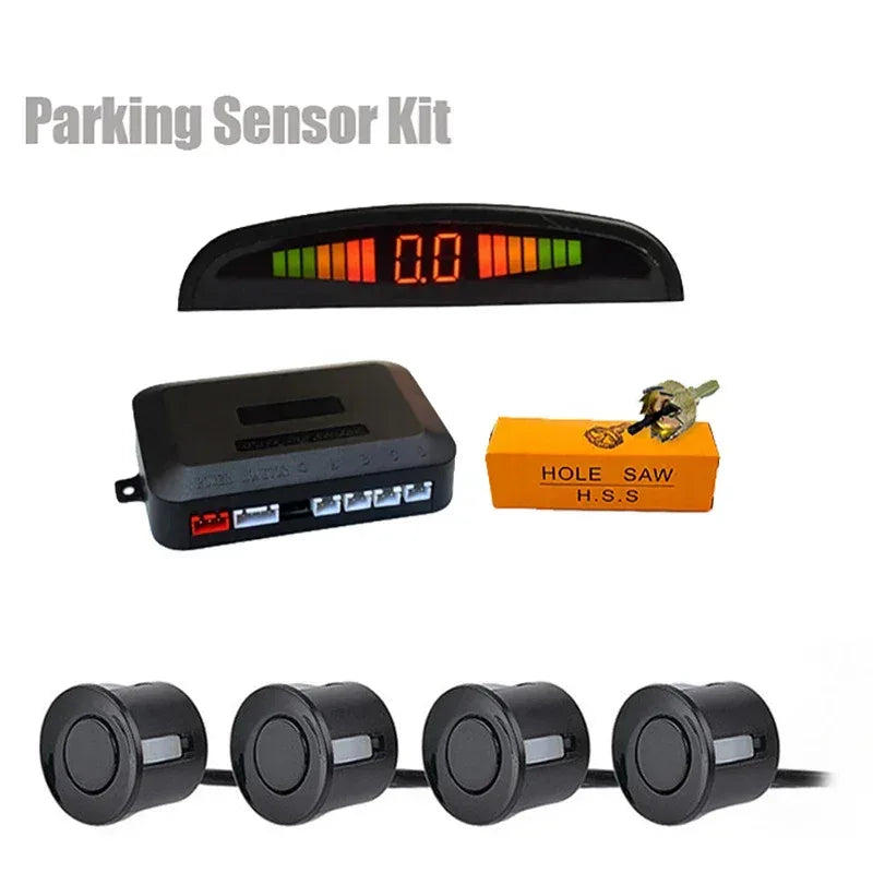Car LED Parking Sensor Kit with 4 Radar Accurate Digital Display of Obstacle Distance Alarm Parktronic Kit Suitable For Most Car - Urbizia
