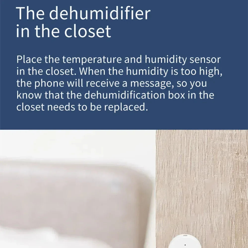 Haozee Zigbee 3.0 Temperature And Humidity Sensor Remote Monitor By Smart Life APP Battery Powered Work With Alexa Google Home - Urbizia