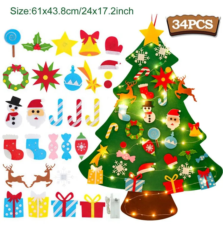 DIY Felt Christmas Tree Kids Decoration Set