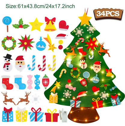 DIY Felt Christmas Tree Kids Decoration Set