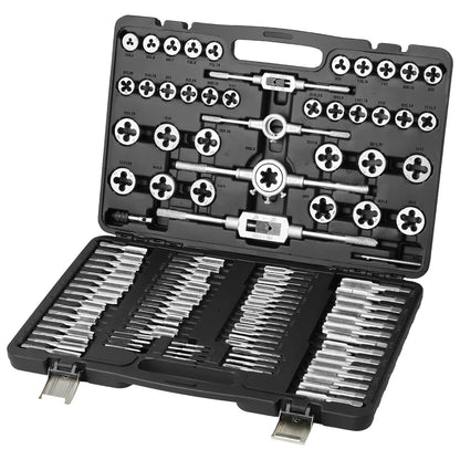 SucceBuy Tap and Die Set 40PCs 60PCs 80PCs 110/116PCs Metric SAE Standard Bearing Steel Taps and Dies Essential Threading Tool - Urbizia