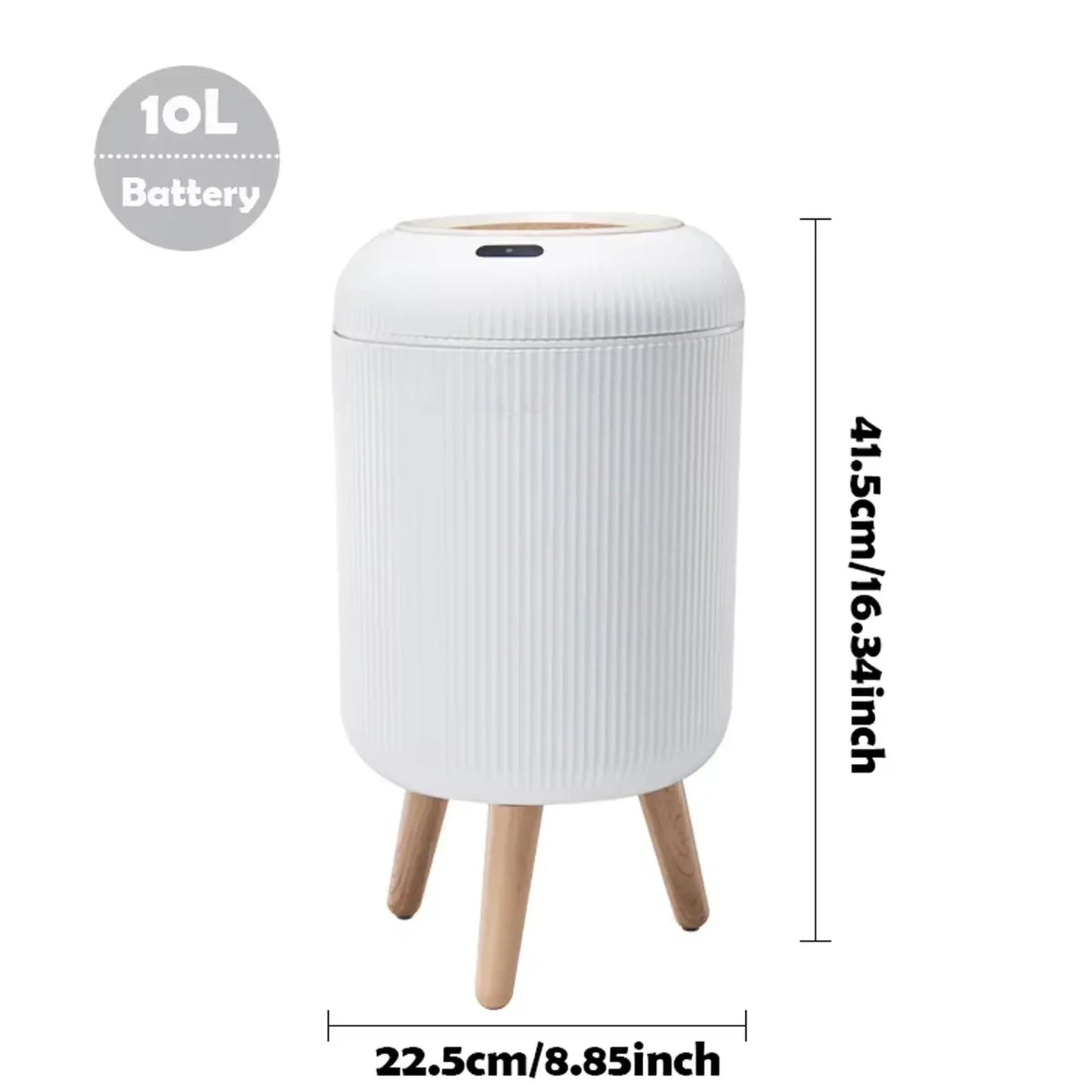Automatic Trash Can with Lid, Small Plastic Smart Trash Can, Motion Sensor Trash Can for Bedroom, Bathroom, Kitchen, Office - Urbizia