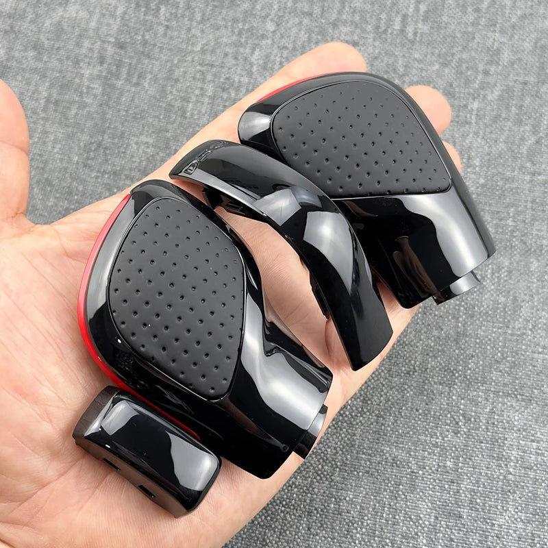 Black Chrome With Suede Leather Gear Shift Knob Side Cover DSG Emblem For VW Golf 6 7 R GTI Passat B7 B8 CC R20 Jetta MK6 GLI