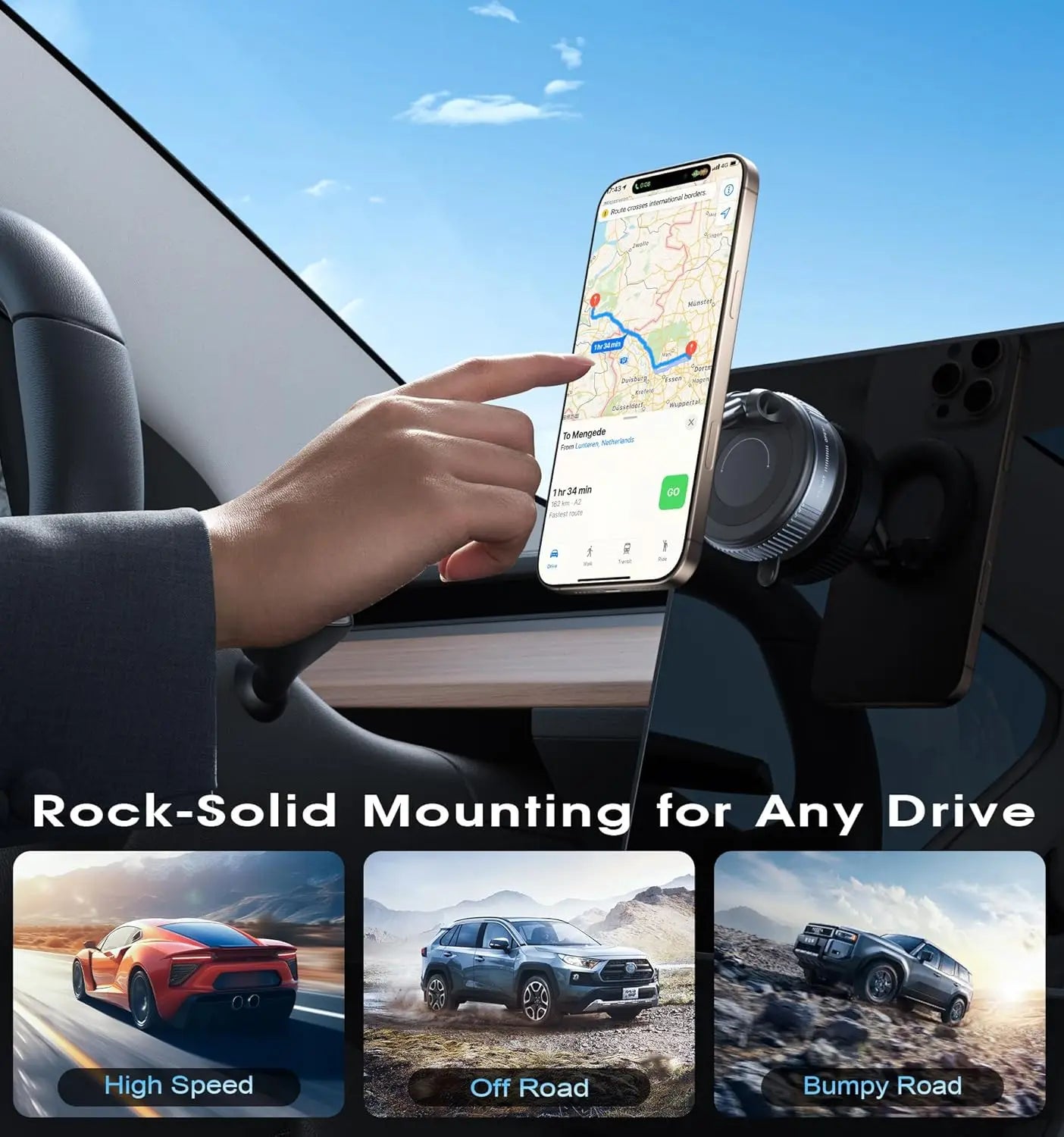Folding Strong Magnet Magnetic Phone Holder 360° Rotation Desk Car Vacuum Suction Windshield Dashboard Mobile Holder