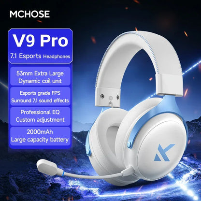 MCHOSE V9 pro E-Sports Headset with Microphone Tri-Mode Gaming USB Wireless 7.1 Channel Surround Sound Portable Audio Headphones - Urbizia