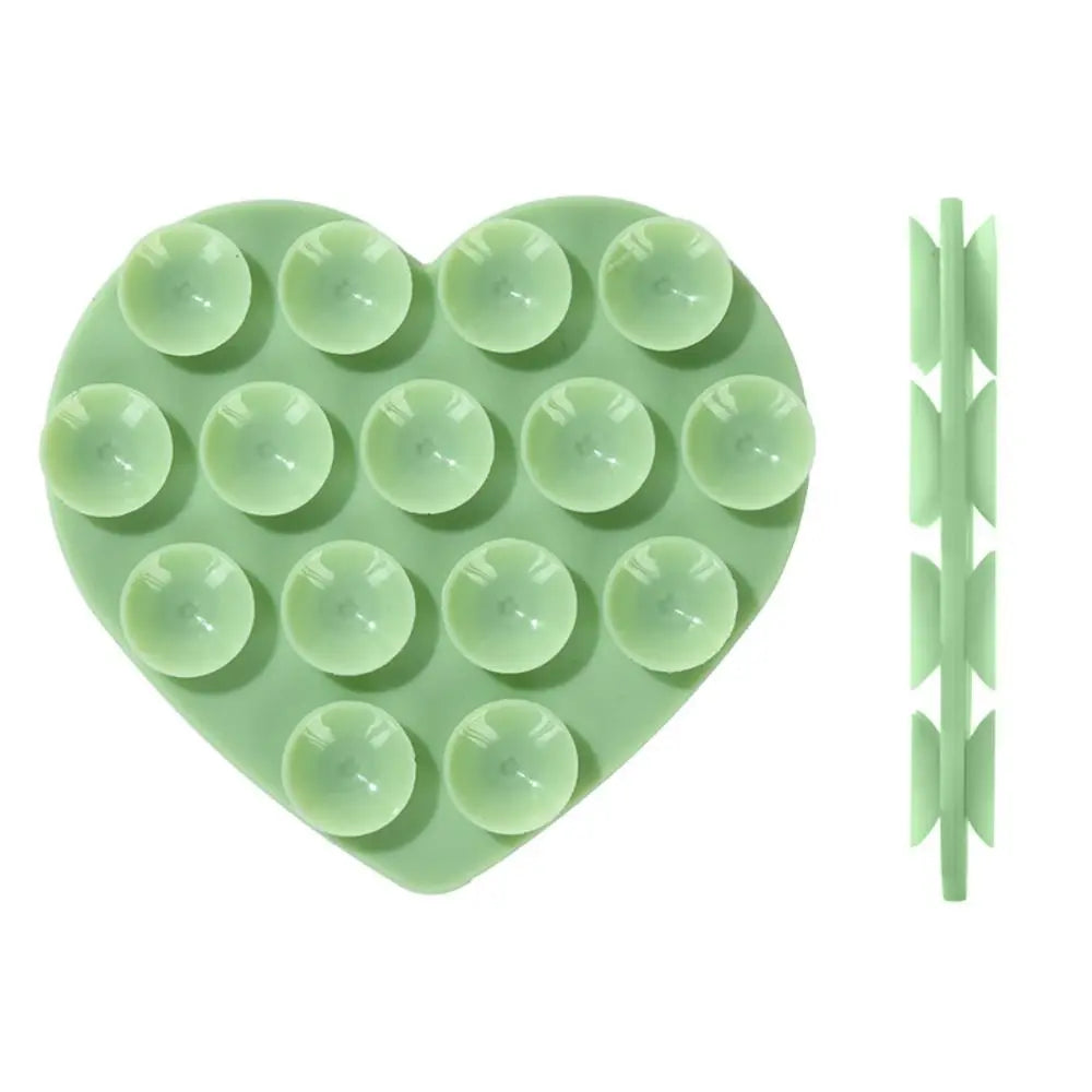 Silicone Sucker Mobile Phone Fixed Pad Hand-Free Heart-shape Suction Cup Bracket Strong Adsorption Phone Accessories