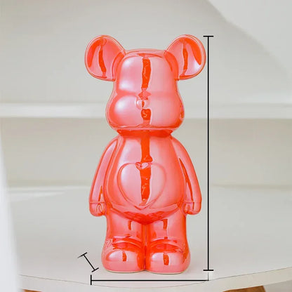 17/27/cm Aesthetic Bear brick Ceramic Staute Teddy Bear decor action figure Sculptures Ornament for room Home Decoration Crafts - Urbizia