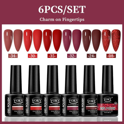 VOKY 6-Piece Set of Nail Gel, Seasonal Fashionable Nail Gel, The Perfect Gift for Ladies to Give During Festivals