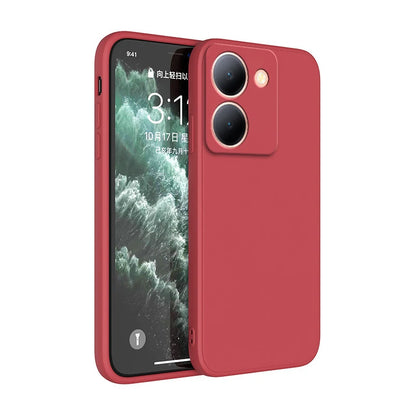 Pure Candy Phone Cover for VIVO Y36 Y27 Y78 4G 5G Luxury Shockproof Original Liquid Silicone Internal Flocking Soft Case Housing