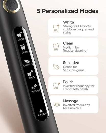 Fairywill Electric Sonic Toothbrush USB Charge FW-507 Rechargeable Waterproof Electronic Tooth Brushes Replacement Heads Adult - Urbizia