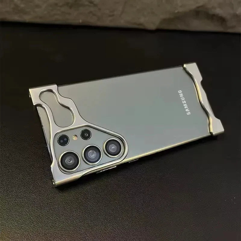 Aluminum Alloy Bumper Phone Shell For Samsung Galaxy S23 S24 S25 S26 Ultra Plus With Lens Film Metal Corner Pad Shockproof Cover