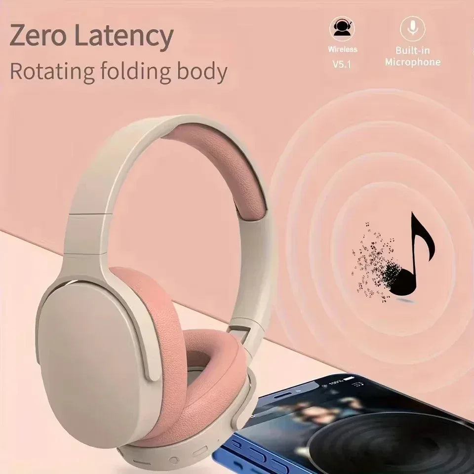 Wireless Bluetooth 5.3 Headphones over Ear Hifi Stereo Headsets True Sports with Earphones Tf/Aux Music Player with Mic - Urbizia
