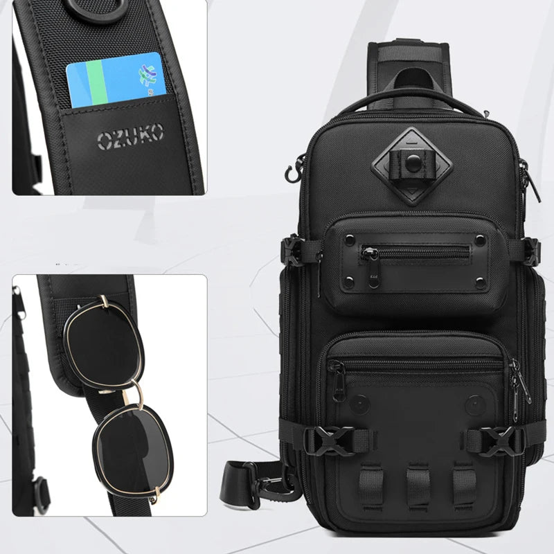 Ozuko Tactical bag Outdoor Tactical One Shoulder Crossbody Bag High Capacity Waterproof Sports Bag For Man