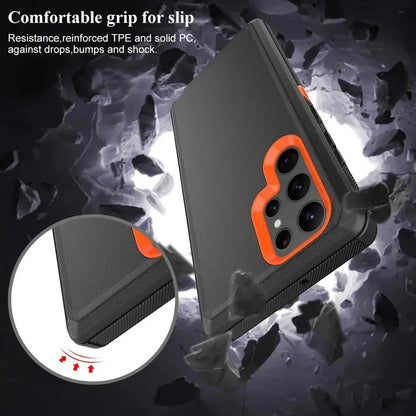 3-in-1 Military Armor Shockproof Phone Case For Samsung S26 S26 Plus S26 Ultra Otter Case Box Belt Clip Protective Cover