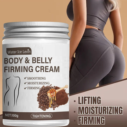 Caffeine Collagen Firming Cream - 100g, Contains Caffeine and Coconut Oil, Rich in Vitamin E, Fragrance-Free, Tightens and Lifts the Abdomen, Thighs, Buttocks, Arms, All Skin Types, Hypoallergenic, Whitening Effect
