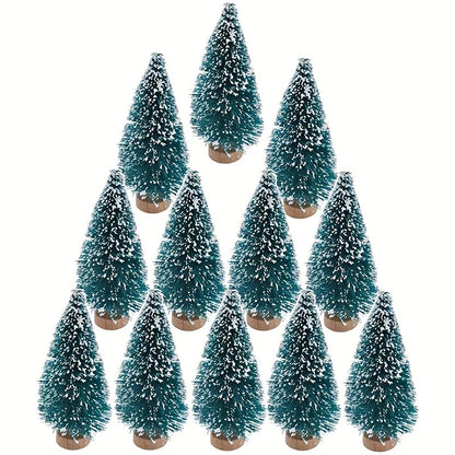 Mini Sisal Snow Frost Christmas Trees – 24pcs