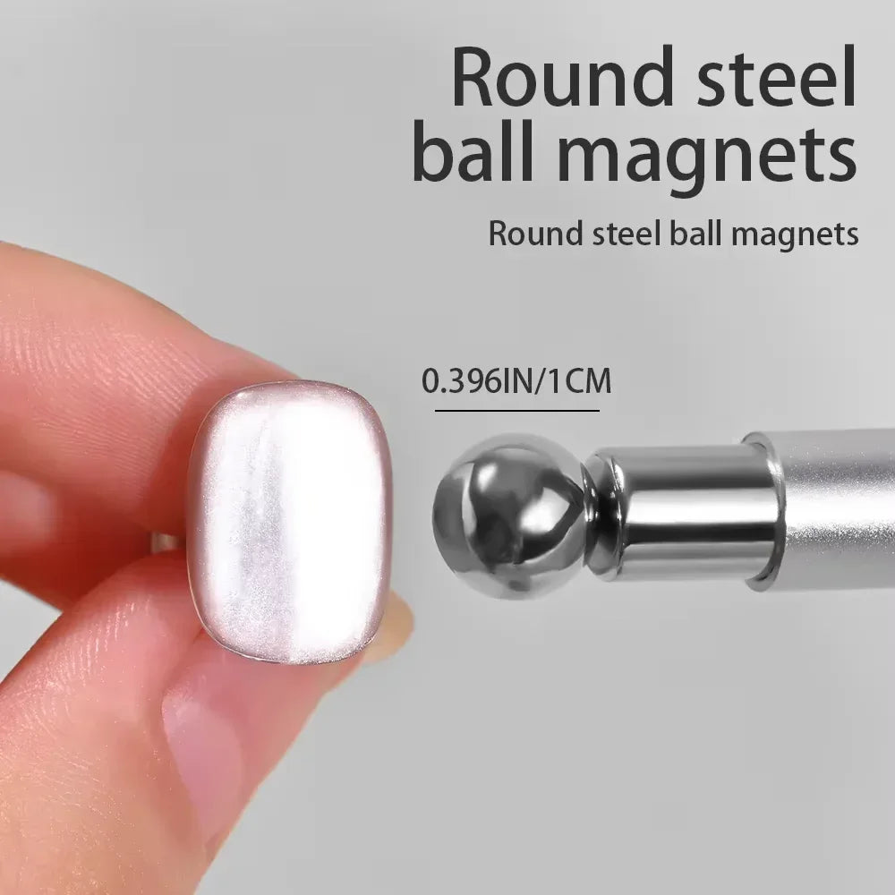 Cat Eye Magnetic Ball With Nail Magnetic Stick Tool Set Double-head Strong Magnet Pen 3D Cat Eye Gel Polish Nail Supplies