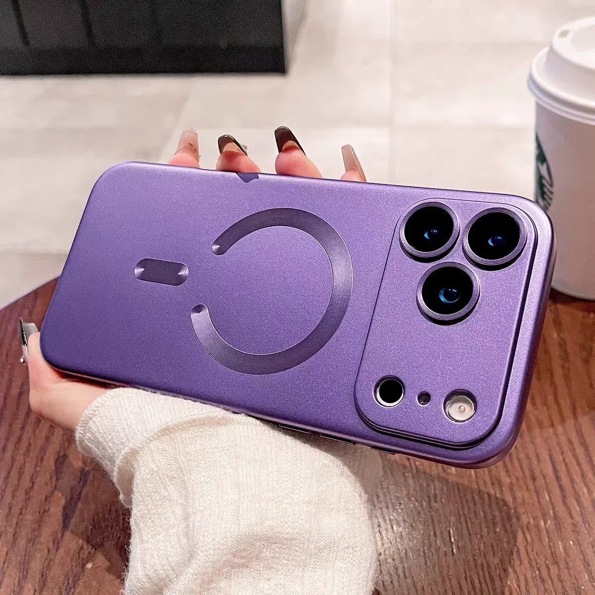 Metallic Paint MagSafe Soft Case for iPhone Wireless Charge