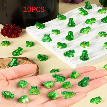 10PCS Mini Resin Frog Figurines Set for Aquarium Decor,Terrarium,Zen Garden,Creative Home Desk Decoration and Fish Tank