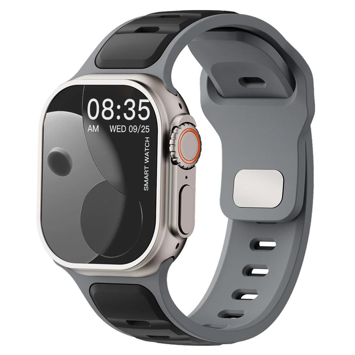 For Iwatch Series 11 10 9 8 7 6 5 4 SE3 Ultra 1 2 Silicone Strap Sports Band for Apple Watch 49mm 46mm 45mm 44mm 42mm 41mm 40mm