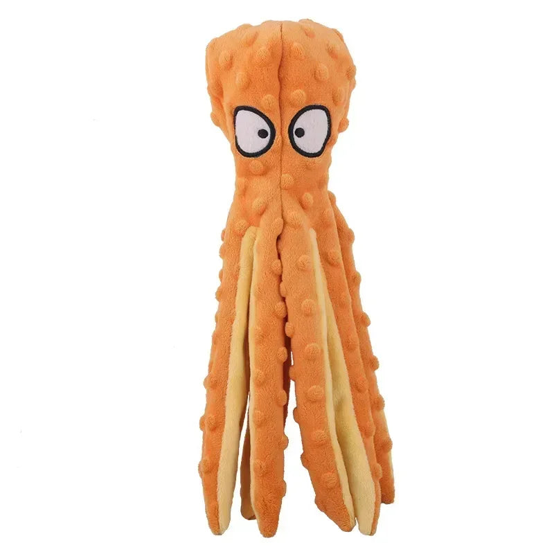 Dog Squeaky Toys Octopus - No Stuffing Crinkle Plush Dog Toys for Puppy Teething, Durable Interactive Dog Chew Toys for Small, M - Urbizia