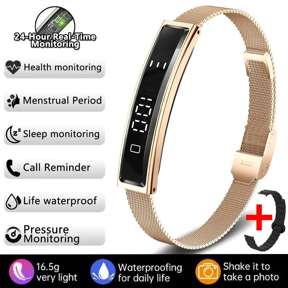 2026 New Fashion Women Smart Bracelet Sport Mode Fitness Tracker Heart Rate Health Monitoring IP68 Waterproof Smart Watch Men - Urbizia