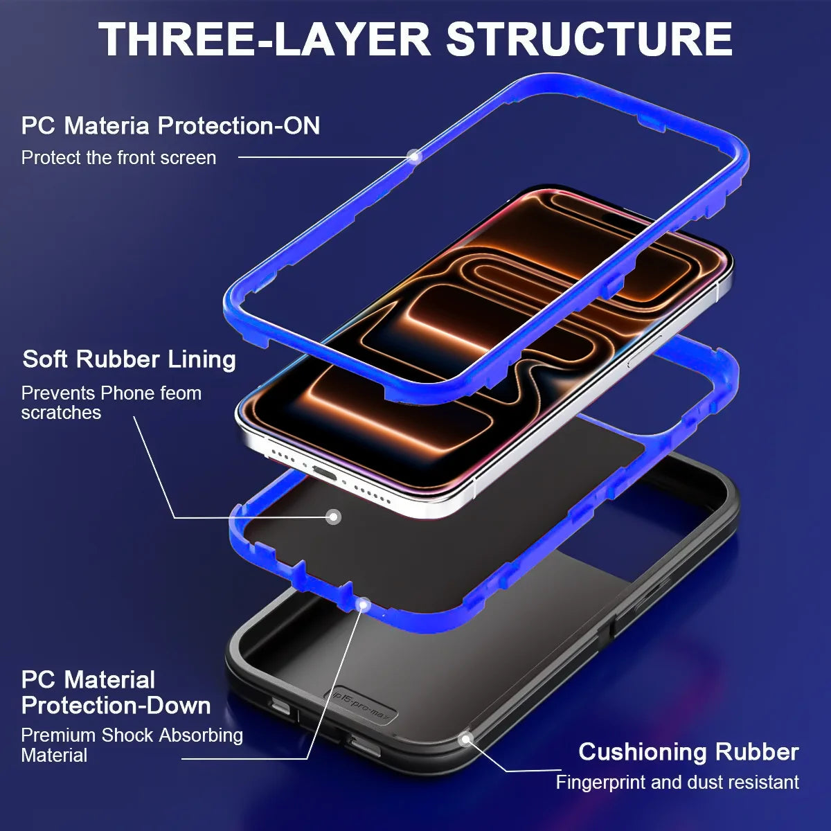 Armor Defender iPhone Case with Stand – PC + TPU
