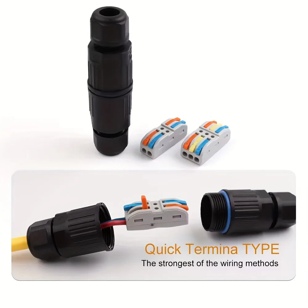 1/2Pcs IP68 Waterproof Joint Wire Quick Connection Connector 2/3 Pin Solder Less LED Lamp Wiring Outdoor Rainproof Terminal