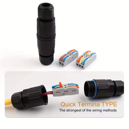 1/2Pcs IP68 Waterproof Joint Wire Quick Connection Connector 2/3 Pin Solder Less LED Lamp Wiring Outdoor Rainproof Terminal