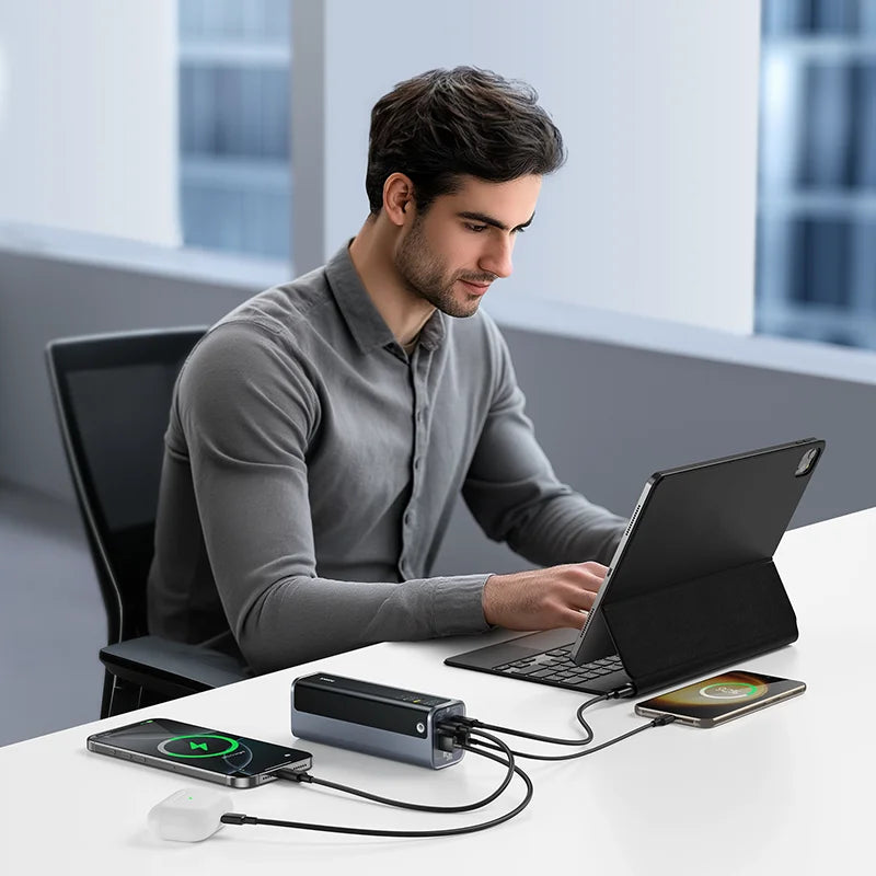 Baseus EnerGeek 145W Power Bank 20800mAh Dual USB A USB C PD 100W Fast Charging Digital Display Portable PowerBank for Laptop