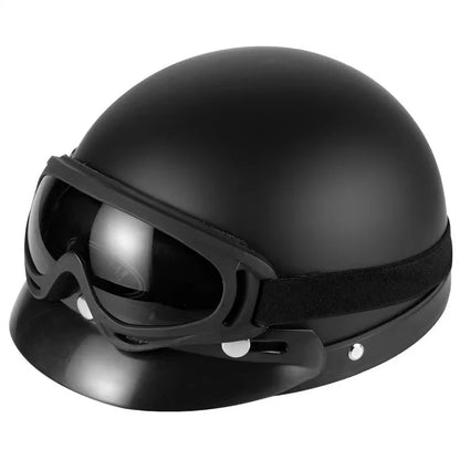 Vintage for Harley Leather Helmet for Men Women Winter Warm Universal Lightweight Half Helmet Electric Bicycles Great Gift Set