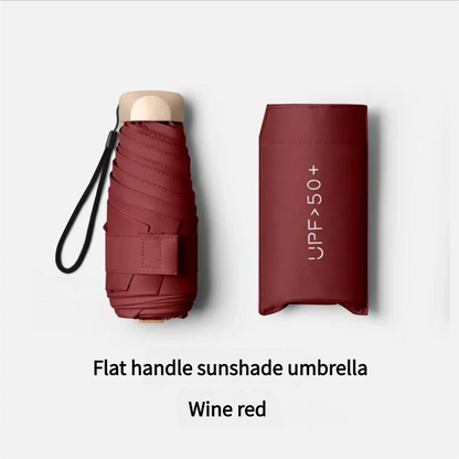 Ultra Light Small Mini Women Five Fold Umbrella Sun Proof Sun Proof Anti UV Sun Rain Dual Use Umbrella Thick Black Glue Pocket S