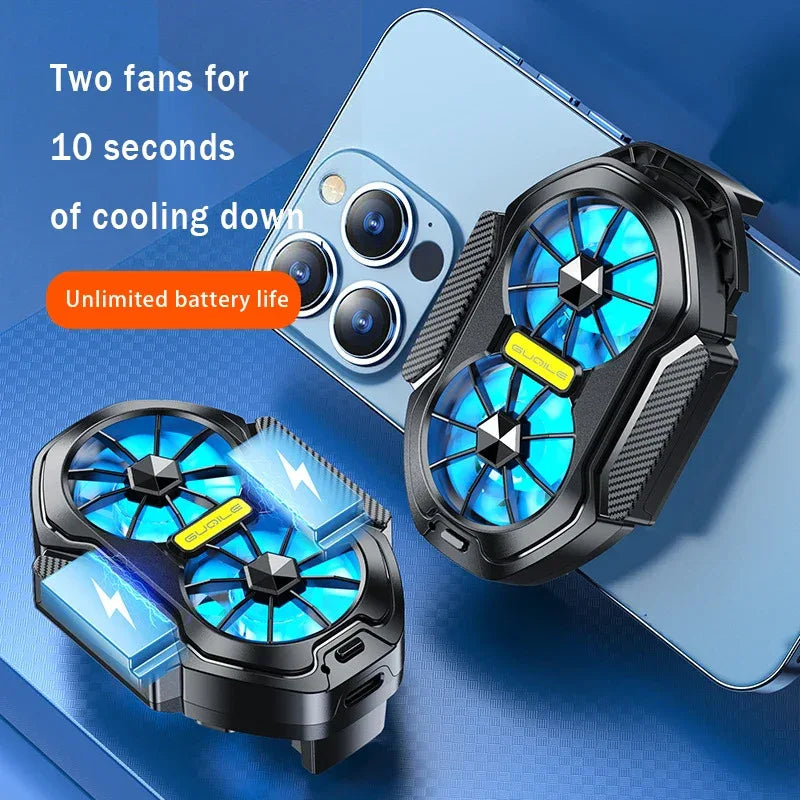 FS01 Dual Fan Mobile Phone Cooler with Battery Fast Heat Relief