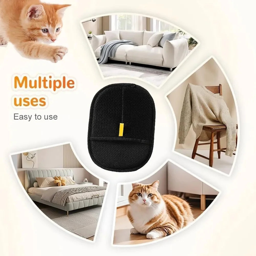Pet Hair Remover Mitt Pet Grooming Gloves Deshedding Brush Glove for Dog Cat Rabbit with Long/Short/Curly Hair