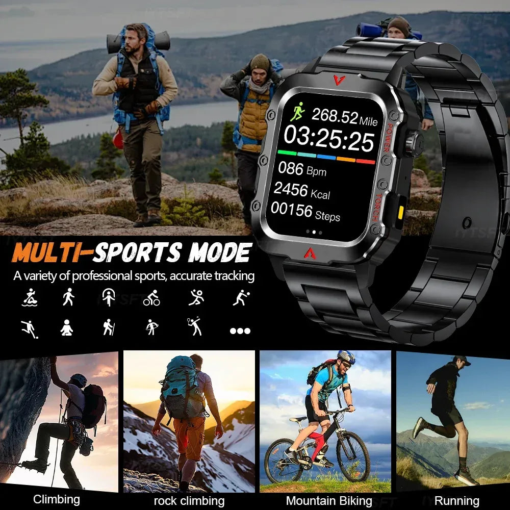 G.L Wear 2025 New Sports Smart Watch Bluetooth Talk LED Flashlight Multi-function Outdoor Sports Smart Watch for Men Women - Urbizia