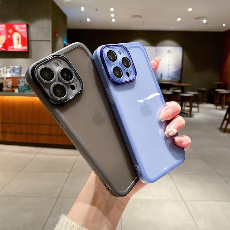 Clear Silicone Camera Protection Case for iPhone Series