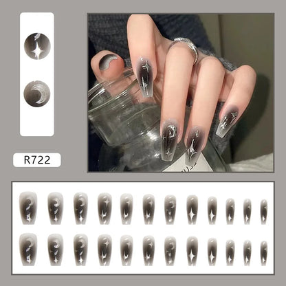 Black Cool Fake Nails – Halloween Bat Press on Nails