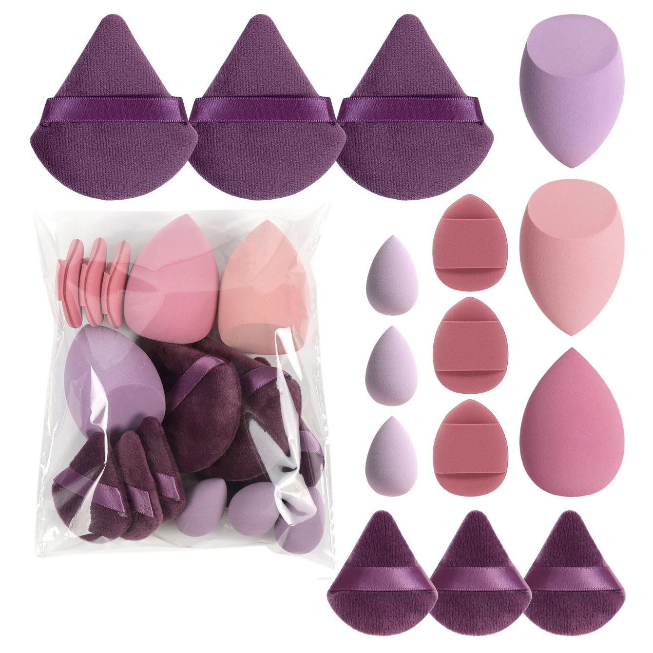 Spring 15 Cans, 3 Loose Powder Puffs & 3 Mini Loose Powder Puffs & 3 Mini Makeup Eggs & 3 Mini Air Cushion Puffs, Foundation Mix