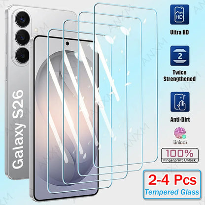 2/3/4Pcs Tempered Glass Screen Protector For Samsung Galaxy S26 S25 S24 Plus Ultra S23 S22 + Clear Protective Cover Glass Film