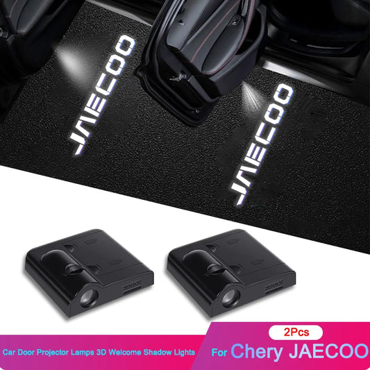 2Pcs LED Car Door Logo Projector Ghost Shadow Welcome Lights For Chery Jaecoo 7 J7 J8 PHEV 2025 2024 2023 Car Accessories