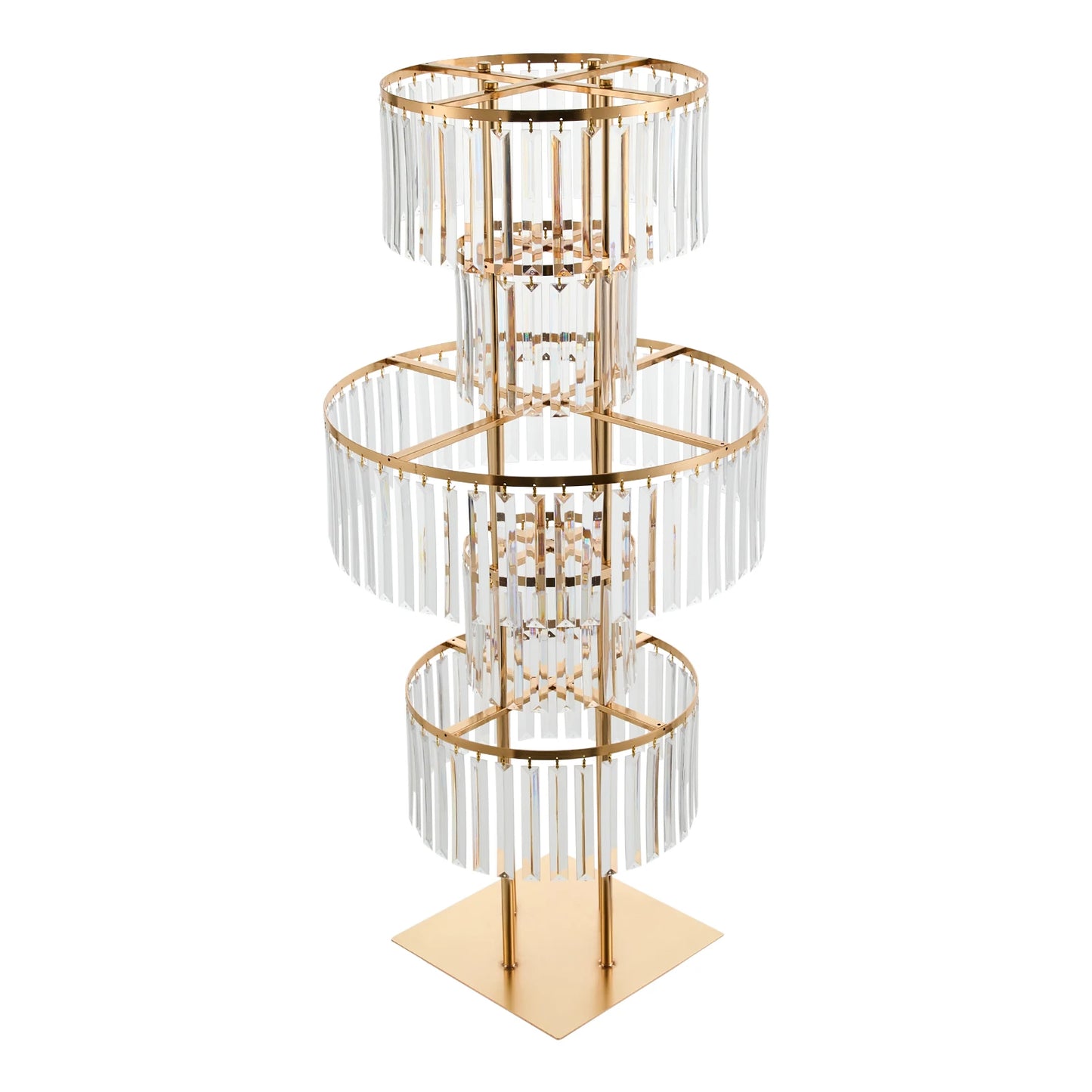 1/2Pcs 5-Tier Gold Acrylic Wedding Flower Stand 110cm Crystal Style Floor Standing Centerpiece for Wedding Party Event Decorate