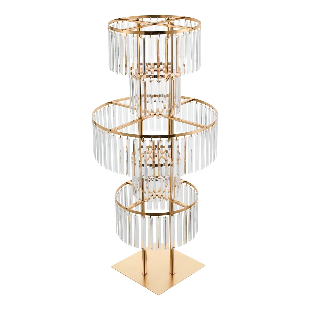 1/2Pcs 5-Tier Gold Acrylic Wedding Flower Stand 110cm Crystal Style Floor Standing Centerpiece for Wedding Party Event Decorate