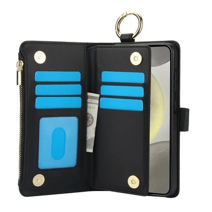 for Samsung Galaxy A55/A15/A54/A14/A73/A53/A13/A72/A52 Wallet case with Zipper Credit Card Holder RFID Blocking,Flip Folio Cover