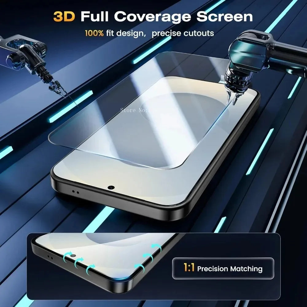 3Pcs Full Cover Screen Protector for Samsung Galaxy S26 S25 S24 Ultra S23 S22 Plus S25 Edge S24 S23 FE Easy Installation Glass