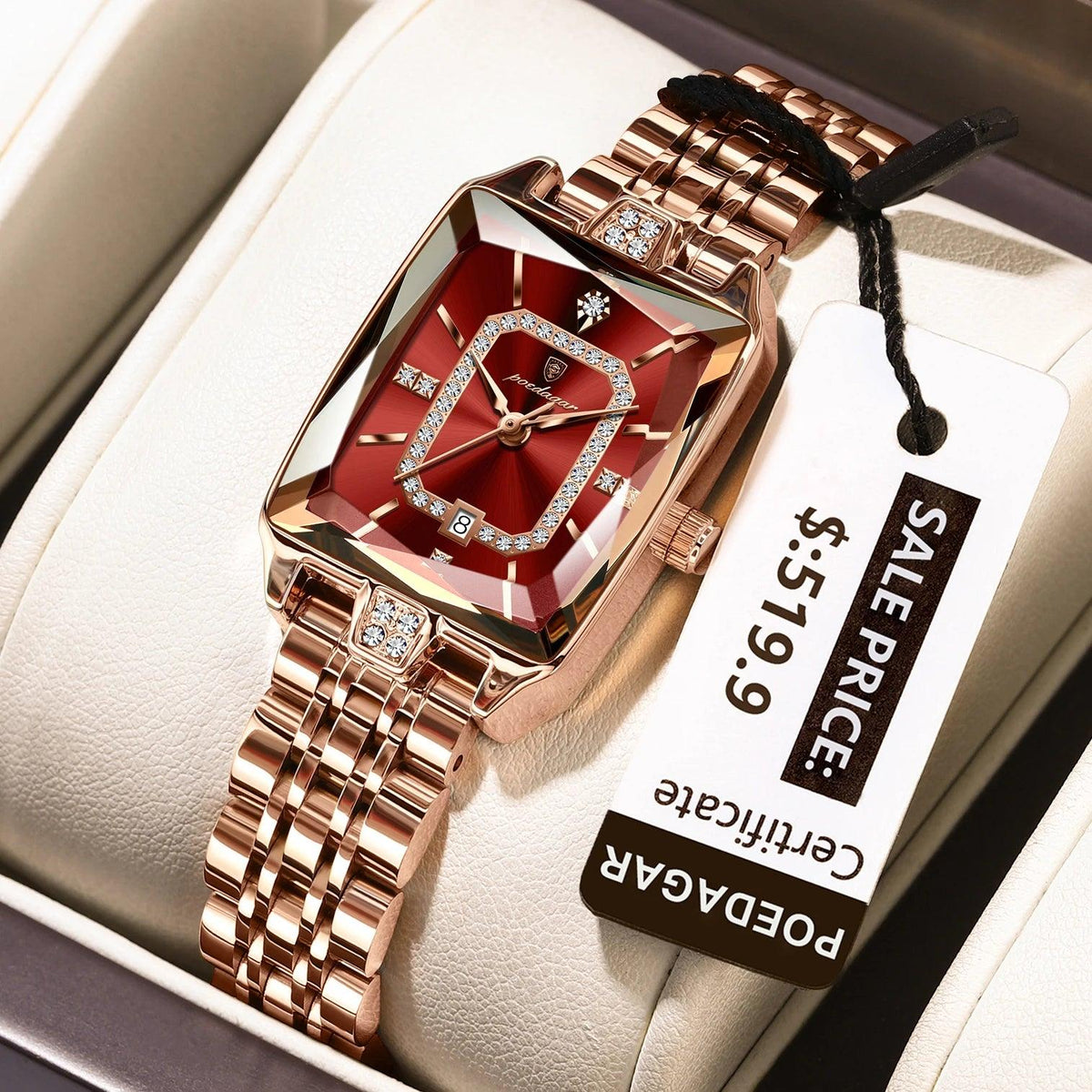 POEDAGAR Luxury Watch For Woman Waterproof Calendar High Quality Ladies Watch Stainless Steel Quartz Women's Watches Elegant+Box