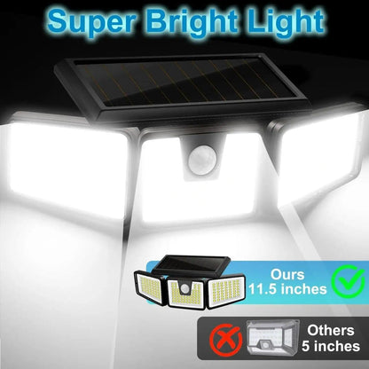 STAARICC Solar Lights Outdoor LED High Brightness Solar Motion Sensor Light 3 Heads 270° Wide Angle Illumination IP65 Waterproof