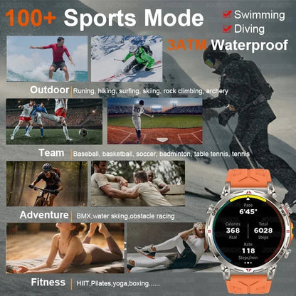 2026 New Outdoor Sports Smartwatch Men GPS Positioning 650mAh HD Call 1.56-inch AMOLED Screen Compass 5ATM Waterproof Watch Man - Urbizia