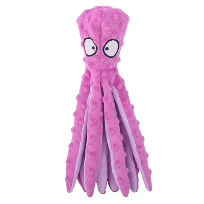 Dog Squeaky Toys Octopus - No Stuffing Crinkle Plush Dog Toys for Puppy Teething, Durable Interactive Dog Chew Toys for Small, M - Urbizia