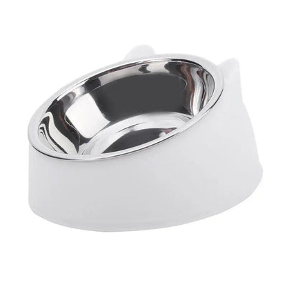 Inclined Stainless Steel Cat and Dog Feeding Bowl